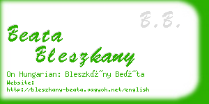 beata bleszkany business card